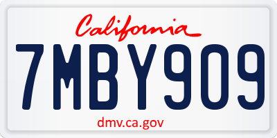 CA license plate 7MBY909