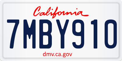 CA license plate 7MBY910
