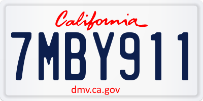 CA license plate 7MBY911
