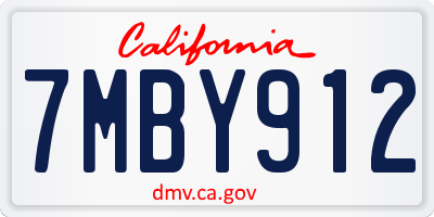 CA license plate 7MBY912