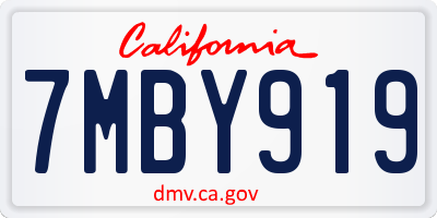 CA license plate 7MBY919