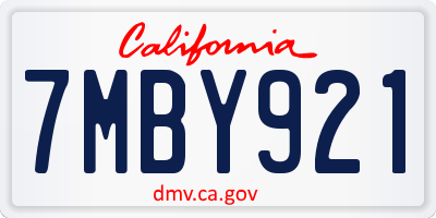 CA license plate 7MBY921