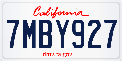 CA license plate 7MBY927