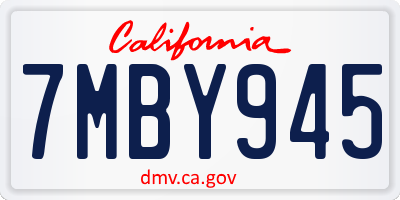 CA license plate 7MBY945