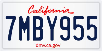 CA license plate 7MBY955