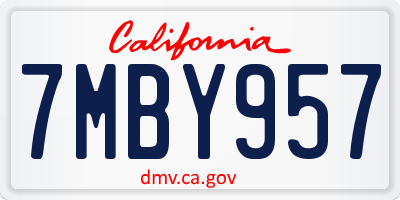 CA license plate 7MBY957