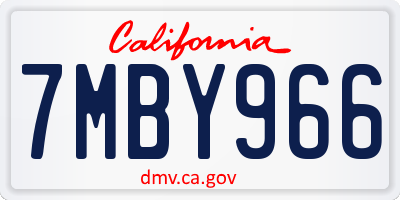 CA license plate 7MBY966