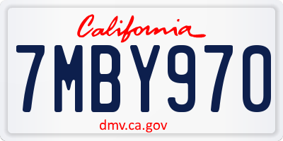 CA license plate 7MBY970