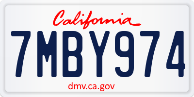 CA license plate 7MBY974