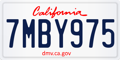 CA license plate 7MBY975