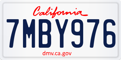 CA license plate 7MBY976