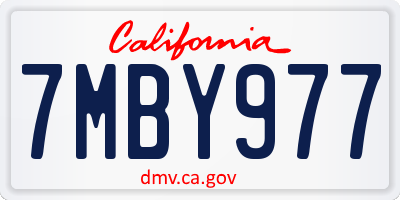 CA license plate 7MBY977