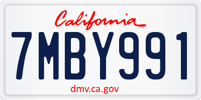CA license plate 7MBY991