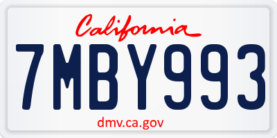 CA license plate 7MBY993
