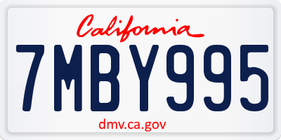 CA license plate 7MBY995