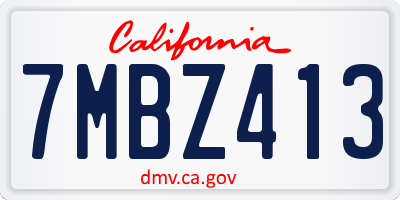 CA license plate 7MBZ413