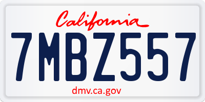 CA license plate 7MBZ557