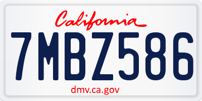 CA license plate 7MBZ586