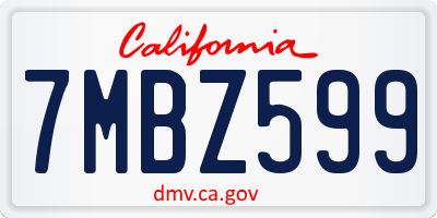 CA license plate 7MBZ599