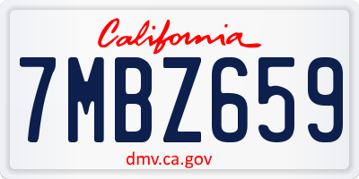 CA license plate 7MBZ659