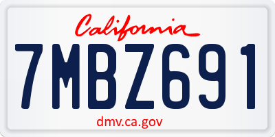 CA license plate 7MBZ691