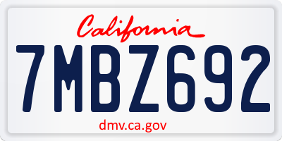 CA license plate 7MBZ692