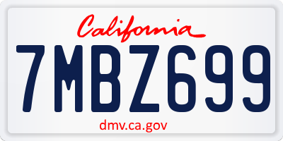 CA license plate 7MBZ699