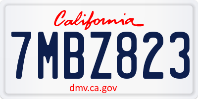 CA license plate 7MBZ823
