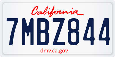 CA license plate 7MBZ844