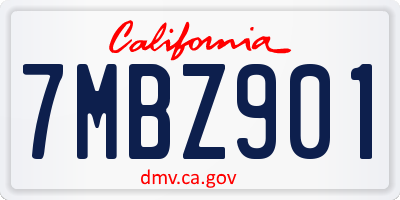 CA license plate 7MBZ901