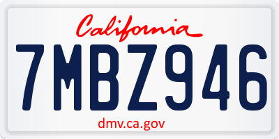 CA license plate 7MBZ946