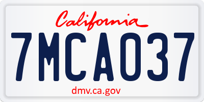 CA license plate 7MCA037