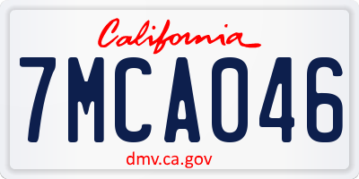 CA license plate 7MCA046