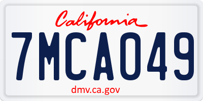 CA license plate 7MCA049
