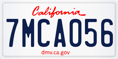 CA license plate 7MCA056