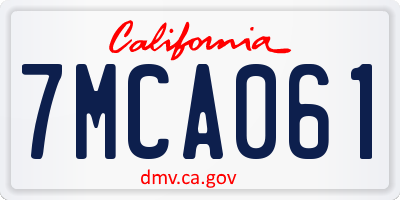 CA license plate 7MCA061