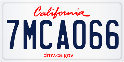CA license plate 7MCA066