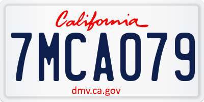 CA license plate 7MCA079