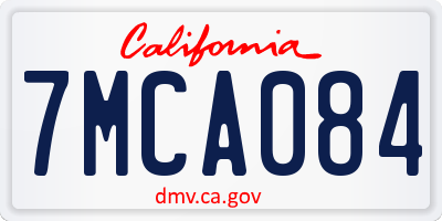 CA license plate 7MCA084