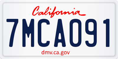 CA license plate 7MCA091