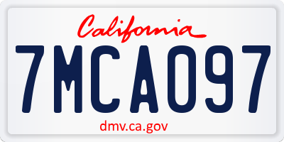 CA license plate 7MCA097
