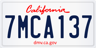 CA license plate 7MCA137