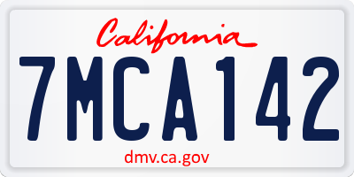 CA license plate 7MCA142