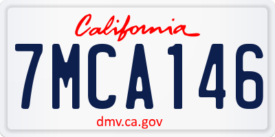 CA license plate 7MCA146