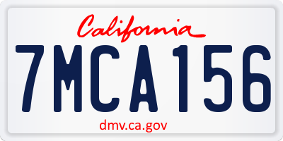 CA license plate 7MCA156
