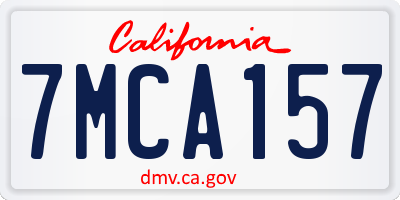 CA license plate 7MCA157