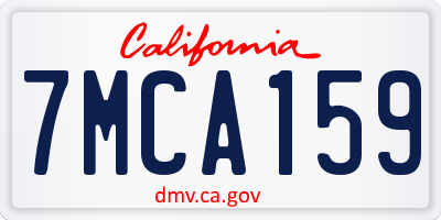 CA license plate 7MCA159