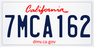 CA license plate 7MCA162