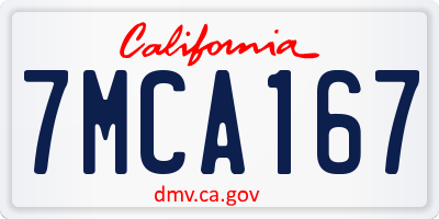 CA license plate 7MCA167