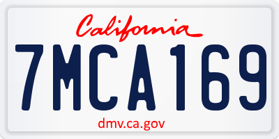 CA license plate 7MCA169